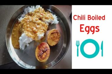Chili Eggs | Instant Egg Recipe | Boiled Chili Eggs | Chilli Eggs | 5 minutes Recipe