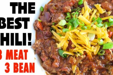 3 Meat 3 Bean Chili | The Best Slow cooker Chili Recipe!