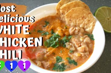 Most Delicious WHITE CHICKEN CHILI | WW SMARTPOINTS FOR GREEN BLUE PURPLE  | WEIGHT WATCHERS DINNER