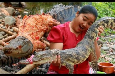 Cooking Crocodile BBQ Recipes - Grilled Crocodile BBQ with chili & Cooking life