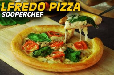 Alfredo Pizza Recipe | Chicken Alfredo Pizza | SooperChef 🍕🍕🍕