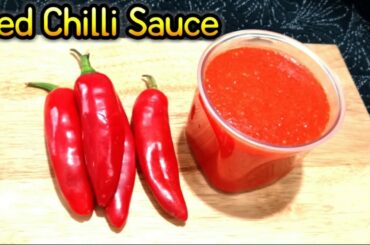 Homemade Red Chili Sauce // Homemade recipes // Saxena's Kitchen
