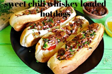 SWEET CHILI WHISKEY LOADED HOTDOG | KALUHI'S KITCHEN