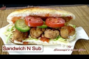 Sandwich N Subway Recipe/Chicken Chunks Sandwich Recipe/Kid lunch Box/Ramadan Recipe-SammyaRasoiGhar