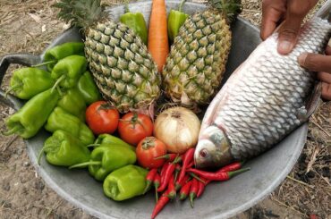 Fresh Fish Cooking with Pineapple / Fish Fried Mixed Vegetable Recipe
