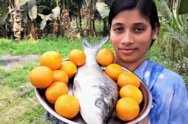 Fish Recipe | Bengali Katla and Komola Curry Recipe Cooking By Street Village Food