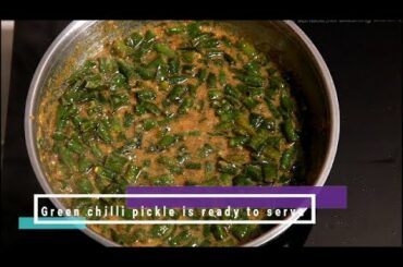 instant green chilli pickle / home made chilli pickle / spicy green chilli pickle/ పచ్చిమిర్చి ఊరగాయ