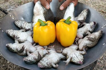 Field Frog Fried Chili Recipe / Frog Cooking Bell Pepper
