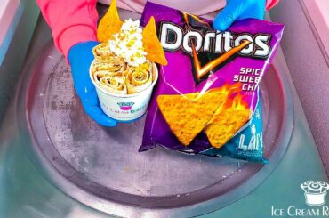 Doritos Ice Cream Rolls | Spicy Sweet Chili | Satisfying Asmr
