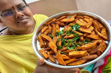 Green Banana Chilli 65 / Banana Finger Chilli / Crispy Plantain Recipe / Home Cooking Recipe