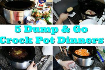 5 NEW DUMP & GO CROCK POT MEALS | 5 NEW RECIPES | QUICK & EASY CROCK POT RECIPES