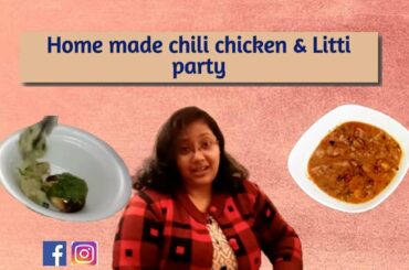 Restaurant like chili chicken at home II litti choka party II #Walkntak