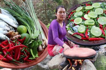 Cooked Fish sea recipe with Spices in clay for Food -  Grilled  Fish sea & Eat delicious # 124