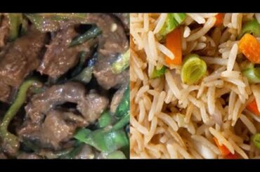 Beef chilli dry and egg fried rice recipe