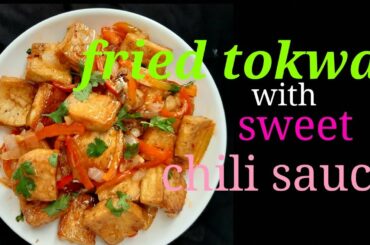 Fried tokwa with sweet chili sauce #siniorajuanskitchen #tokwarecipe #tofu #budgetmealrecipe