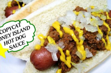 COPYCAT Original Coney Island Hot Dog Meat Chili Sauce Recipe
