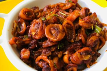 Squid Dry Chilli | Dry Calamari Chilli | Chilli Squid Recipe