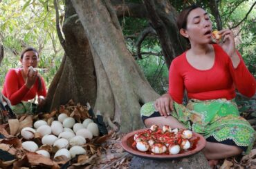Cooking egg with chili sauce recipe in jungle test very delicious