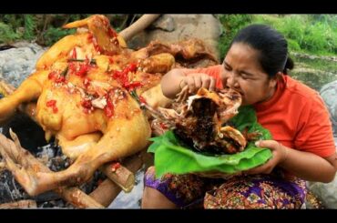 Grilled Big Chicken BBQ with chili Recipe & Cook Chicken BBQ - Cooking skill