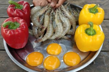 Crispy Shrimp Cooking Bell Pepper Recipe / Frying Crispy Shrimp