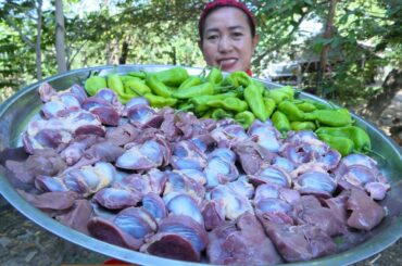 Tasty Chicken Gizzard Stir Fry Chili Pepper - Chicken Gizzard Cooking - Simple Life Cooking