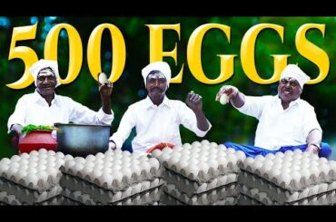 500 Eggs | Egg Chilly & Gravy Cooking in Village | Mutai Chili | Tasty Egg Curry Village Food Recipe