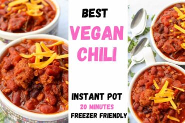 Easy vegan instant pot chili (batch cooking, freezer friendly)