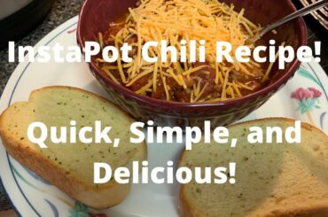 Instant Pot Chili Recipe Quick and Simple