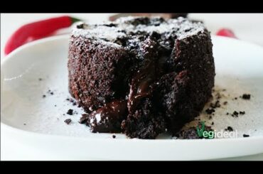 Dark chocolate and chili pepper vegan lava cake