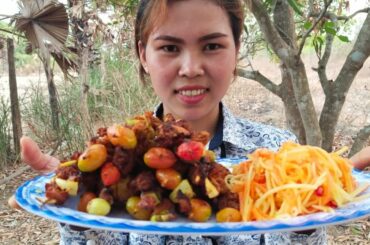 How to make BBQ with vegetables+chili peppers+onions+tomatoes.