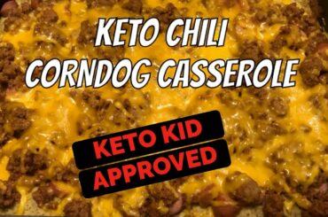 KETO CHILI CORNDOG CASSEROLE