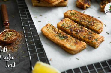 Chili garlic toast - garlic toast with no oven - easy to make garlic toast - Chili in a pod