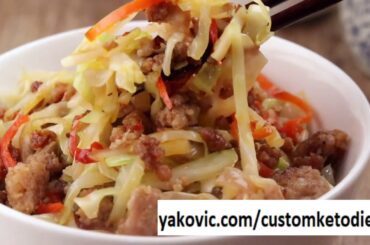 Keto Recipes #9 - Keto Chili-Blackbean Pork Cabbage Stir-Fry + Keto Avocado Cilantro Hummus