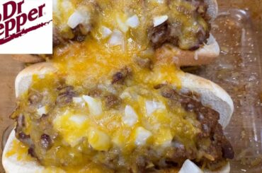 Dr. Pepper Chili Cheese Dogs | Recipe | Mukbang