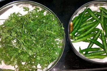How to store Coriander Leaves & Green Chili Fresh For Long Time in Fridge | Lockdown Special