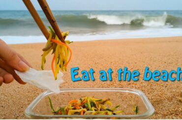 Anchovies, mangoes, mixed with lots of chili | Eat at the beach | Vietnamese  Country Food part 9