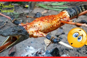 Roasted crocodile meat bbq with Chili Cooking Crocodile Lechon bbq Recipe