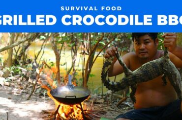 Cooking Crocodile BBQ Recipes   Grilled Crocodile BBQ with chili & survival food