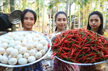 Amazing cooking 5kg red chili with 100 eggs recipe