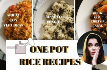 ARROCES EN UNA OLLA | ONE POT RICE RECIPES | Risotto, verduras, chili sin carne | Amanda's Fork