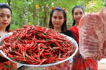 Wow amazing cooking chili with ribs pork crispy recipe