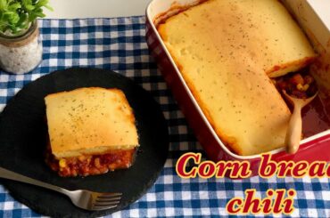 Vegan Chili beans with corn bread