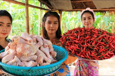 Amazing cooking chicken leg crispy with red chili recipe