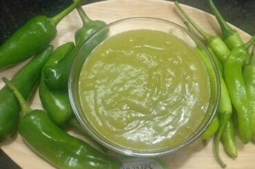 Green Chilli Sauce - easy way to make green Chilli Sauce recipe