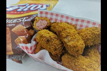 CHILI CHEESE CORN DOGS CRUNCHY HOT DOG SNACK AIR FRYER