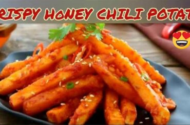 How to make Crispy Honey chili Potato at home || Restaurant Starter Recipe | Food gazing