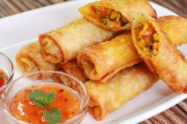 Crispy Vegetable Spring Rolls | Vegetable Roll Recipe | Easy Snacks Recipe | Toasted