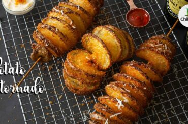 Potato tornado recipe with out machine - potato twister street style recipe - chili in a pod