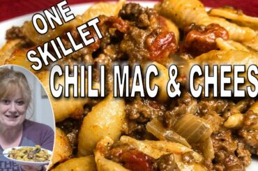 ONE SKILLET CHILI MAC & CHEESE RECIPE | How to make Chili Mac & Cheese in 30 minutes