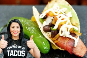 Bacon Wrapped Sonora Style Taco Dogs